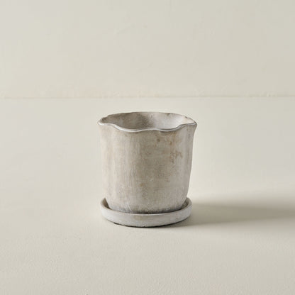 Alice Scalloped Cement Planter