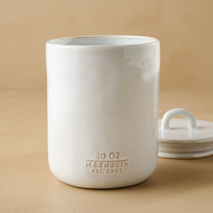 Mia Ceramic Canister medium size with lid off