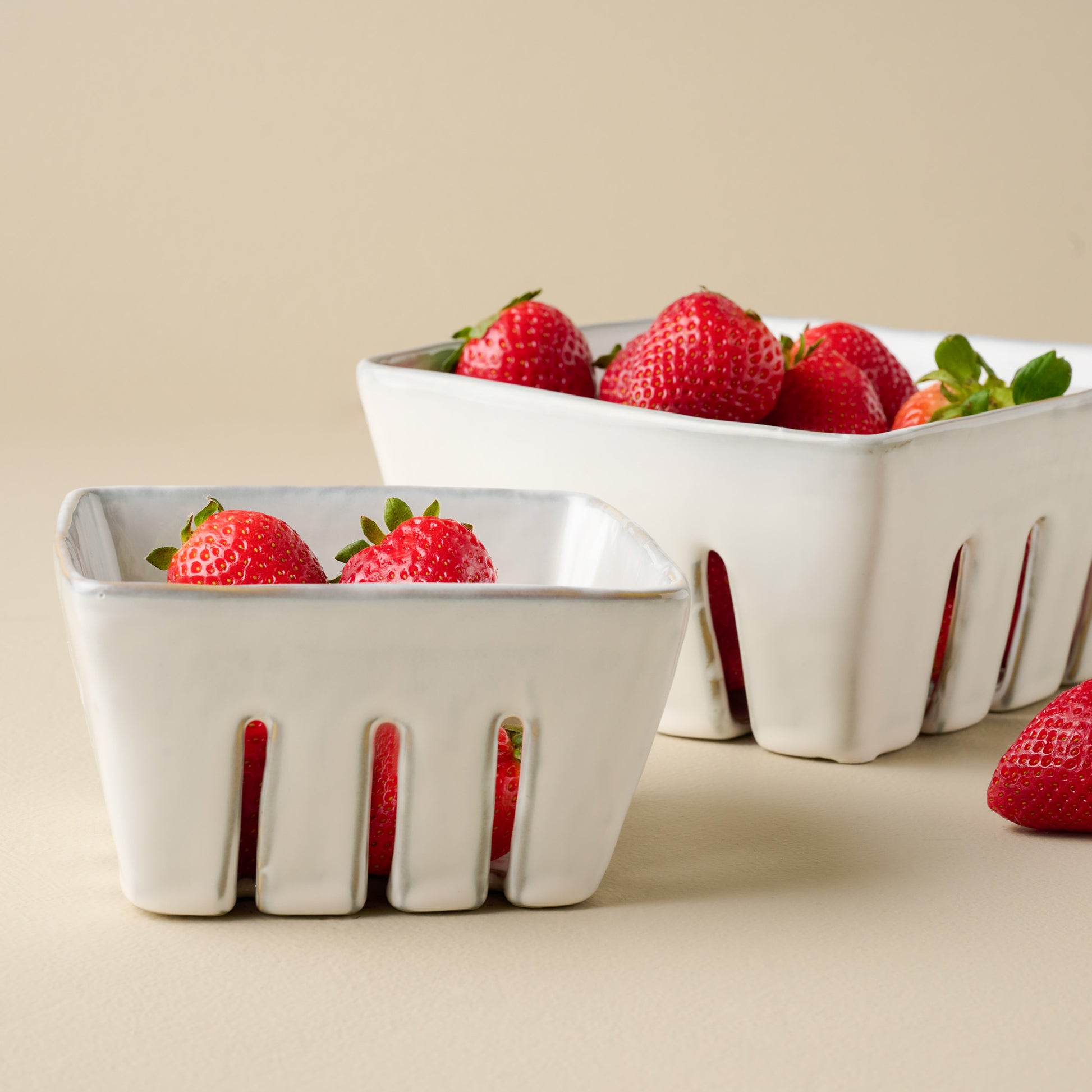 Magnolia Est. Berry Bowl Set in use with strawberries
