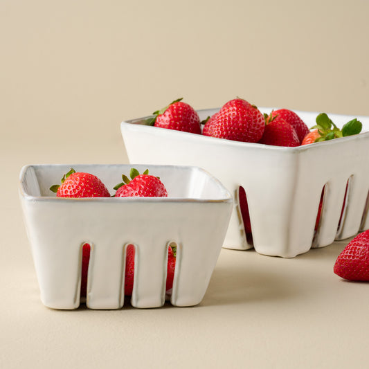 Magnolia Est. Berry Bowl Set in use with strawberries