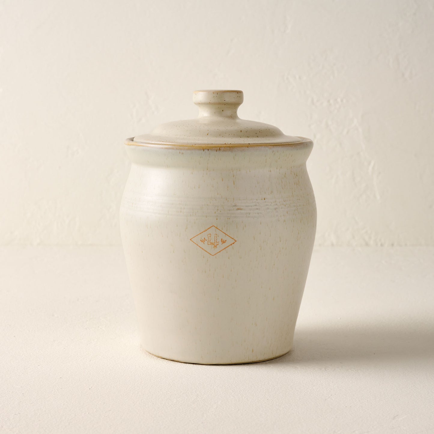 French Grey Embossed Stripe Canister medium