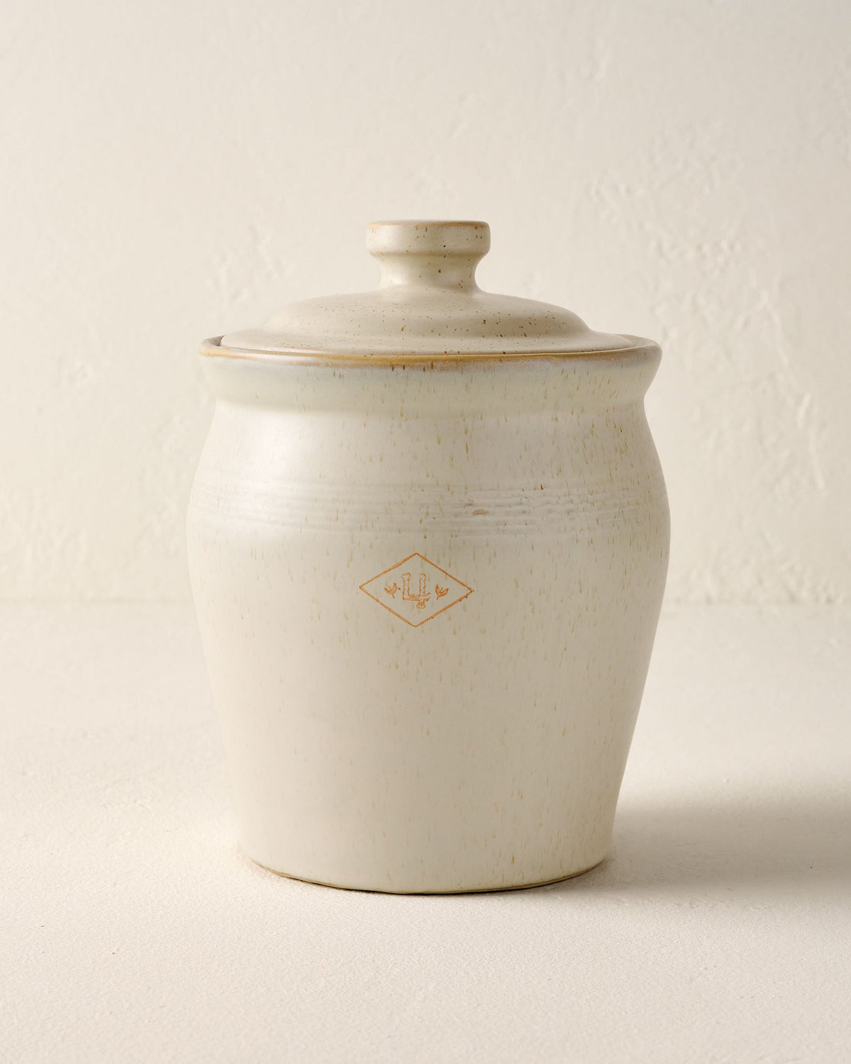 French Grey Embossed Stripe Canister medium