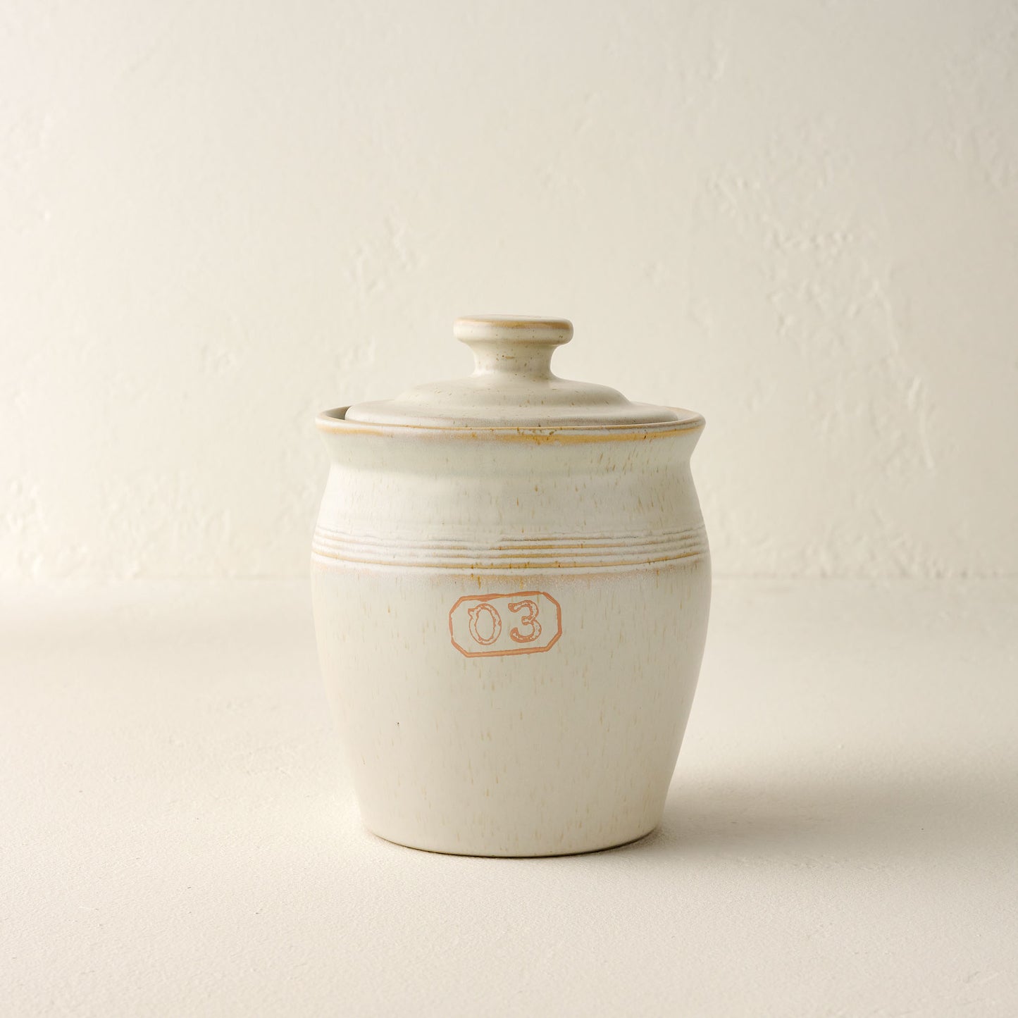 French Grey Embossed Stripe Canister small