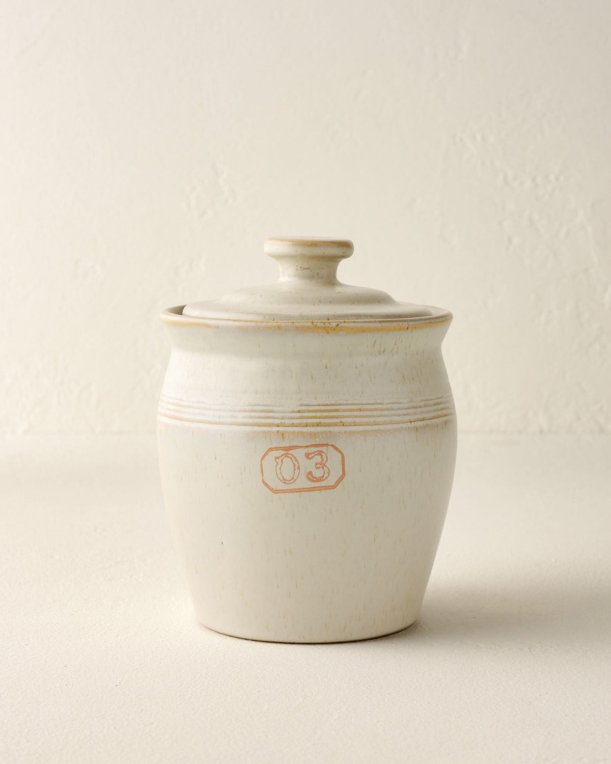French Grey Embossed Stripe Canister small