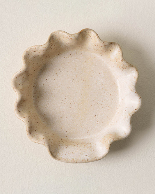 French White Ruffle Spoon Rest