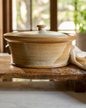 French Grey Reduction Fire Baker on a serving board