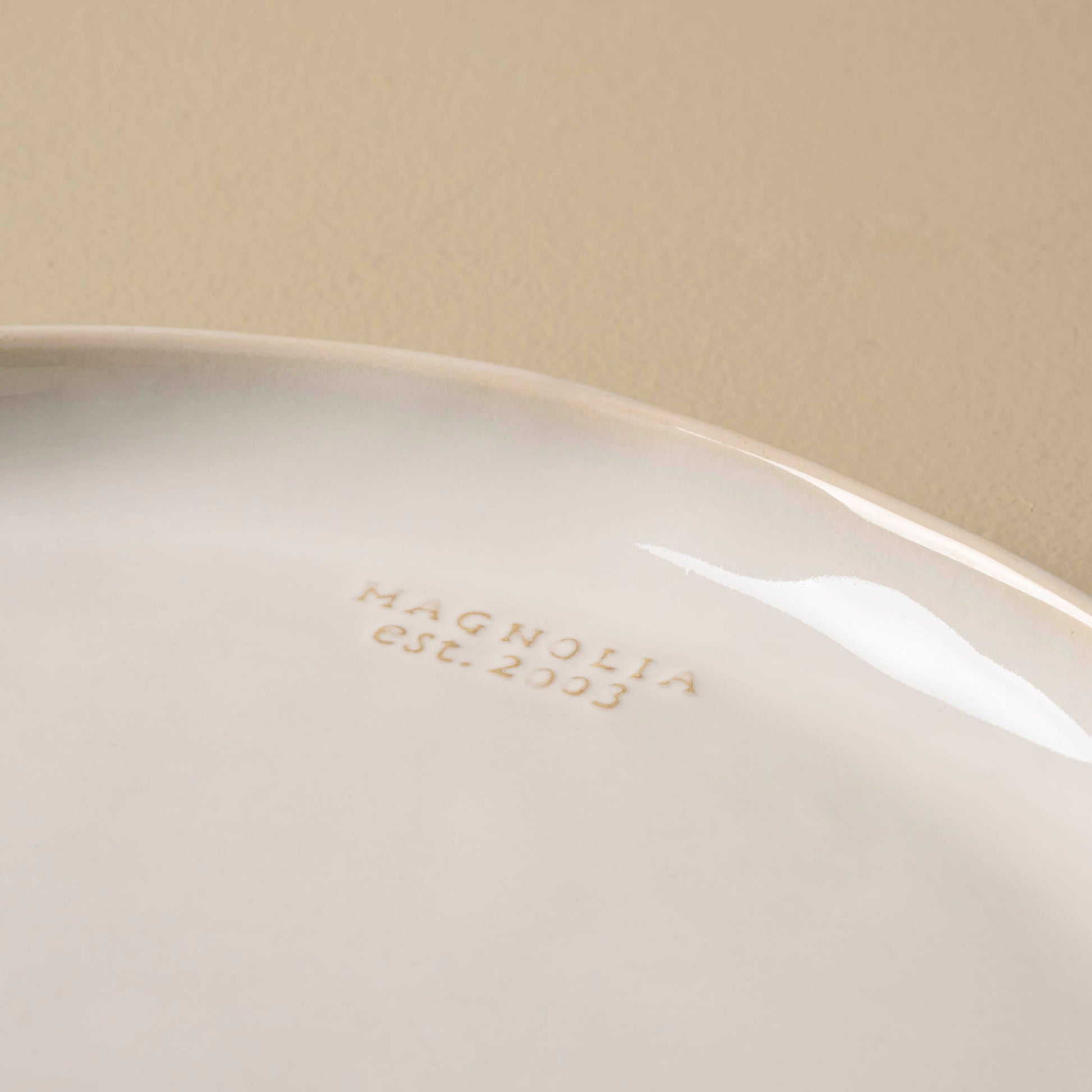 Magnolia Est. Ceramic Round Platter close up