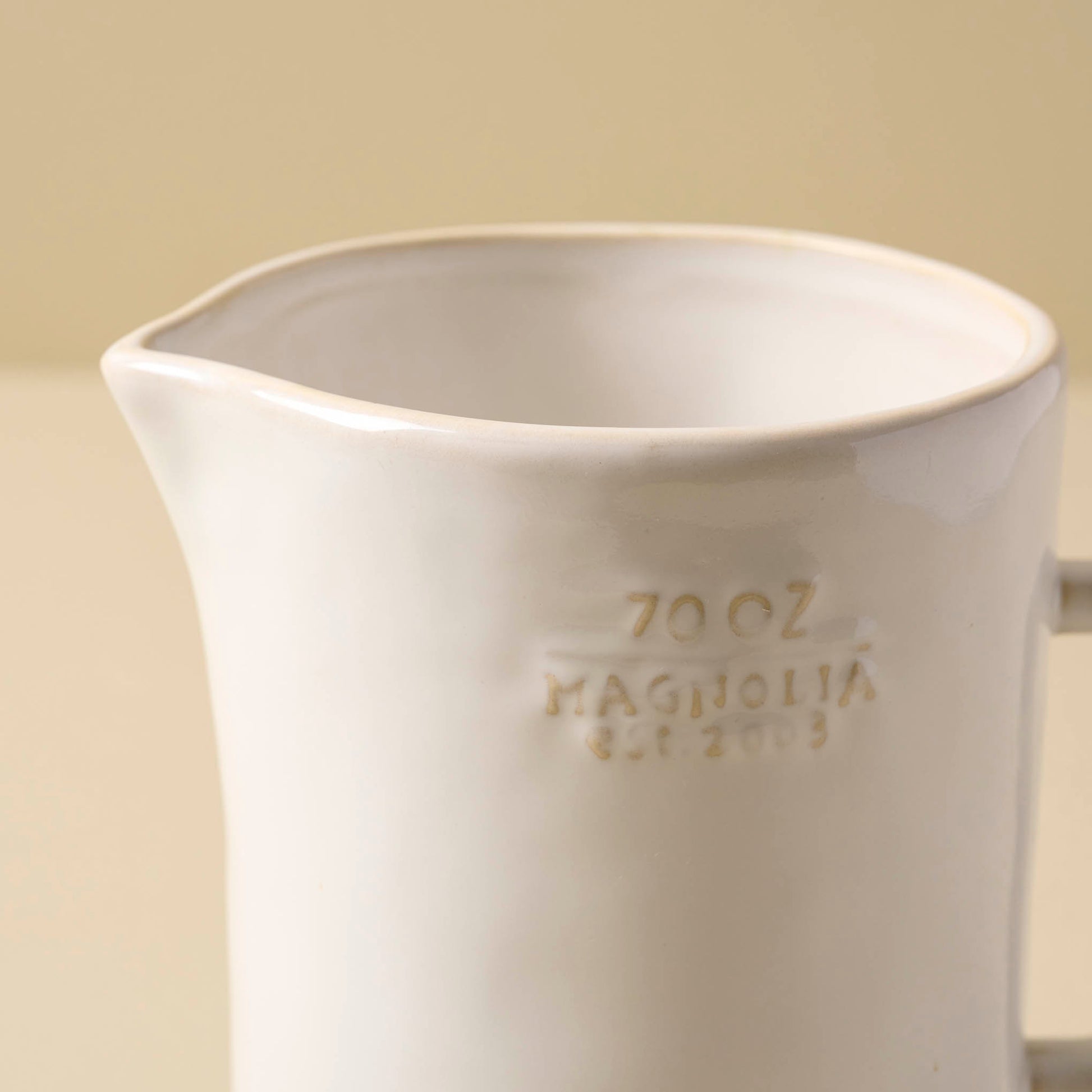 Magnolia Est. Ceramic Pitcher close up
