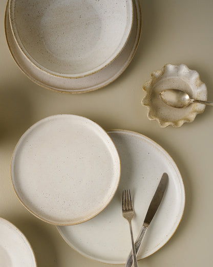 French White Ruffle Spoon Rest with french white dishware