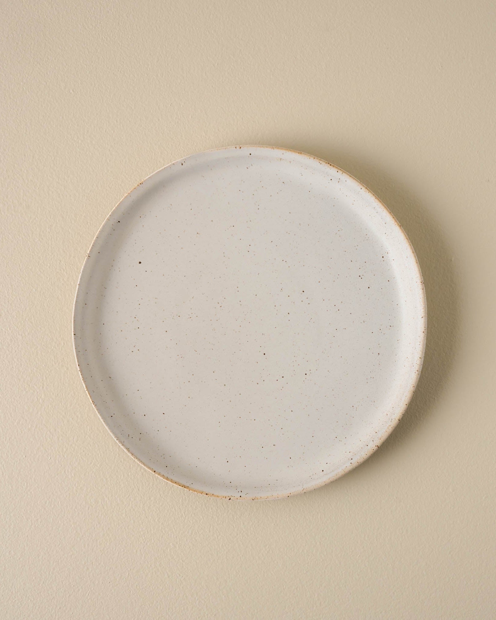 French White Speckle Plate - Salad
