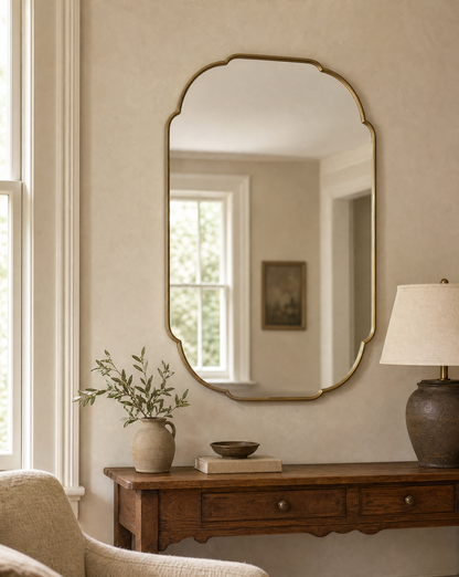 Antique Brass Luna Mirror-AI gen