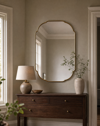 Antique Brass Luna Mirror-AI gen