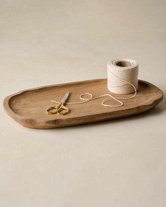 magnolia Small Brigitte Fluted Edge Wood Tray