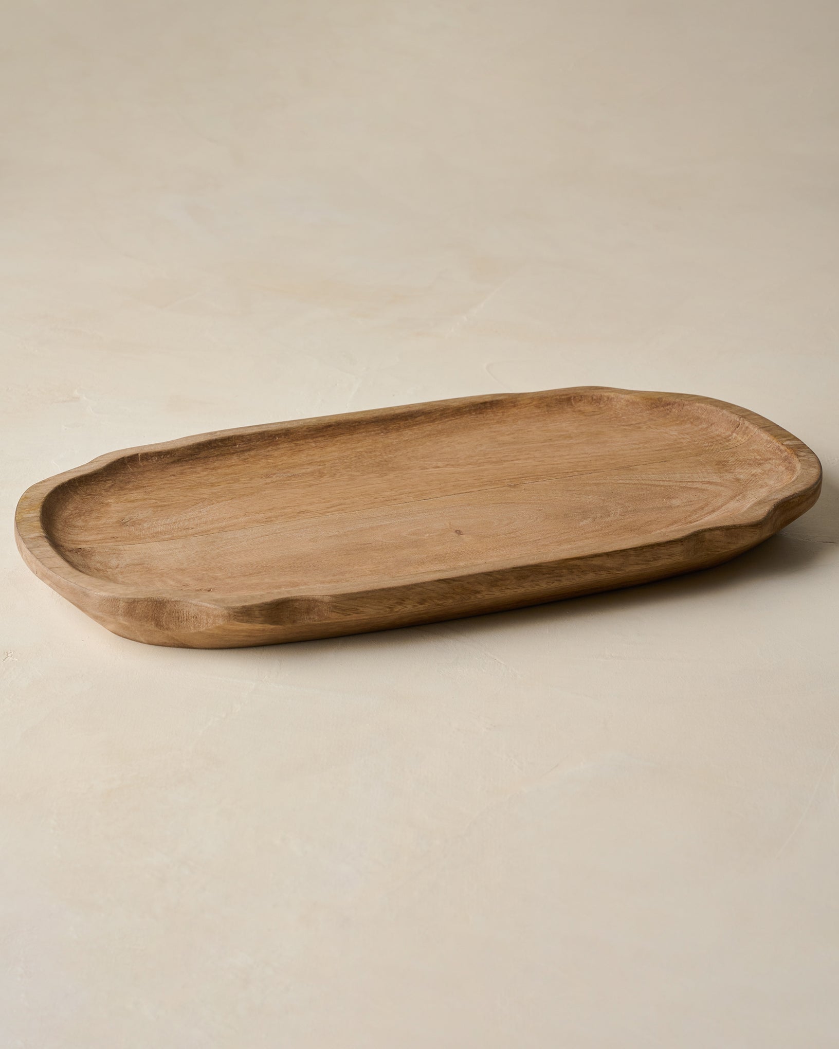 magnolia Small Brigitte Fluted Edge Wood Tray