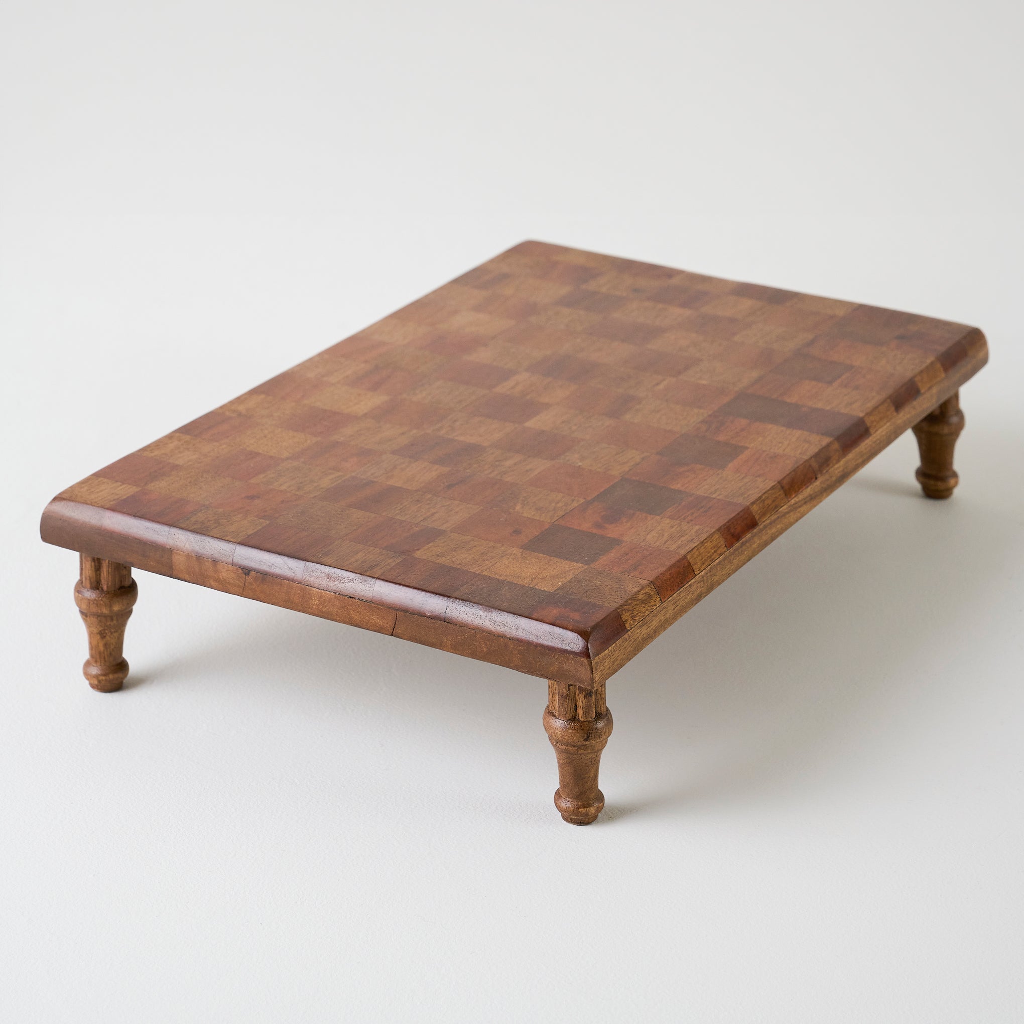 Magnolia Decor Riser Checkered Wood Riser β Magnolia