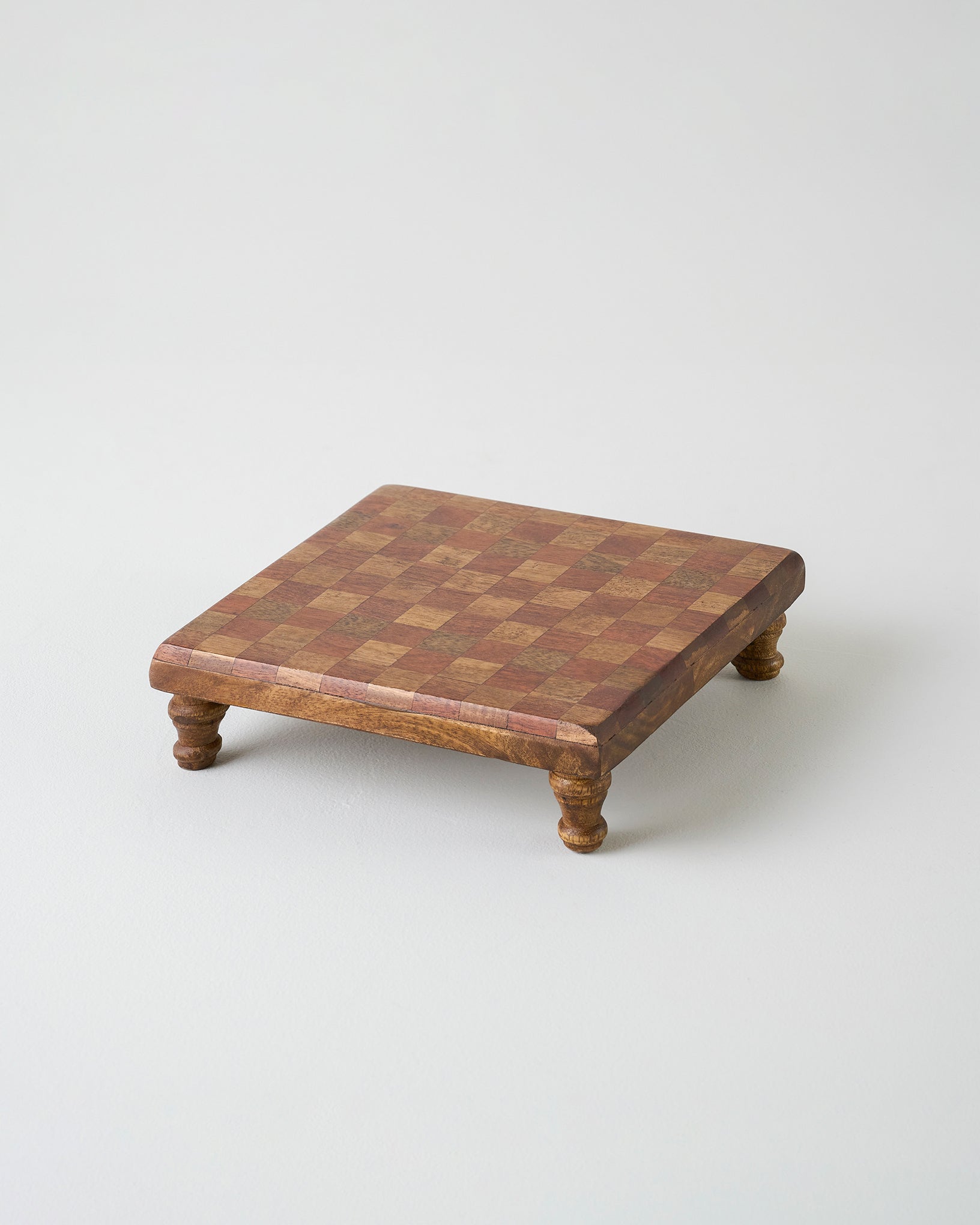 Checkered Wood Riser - Small