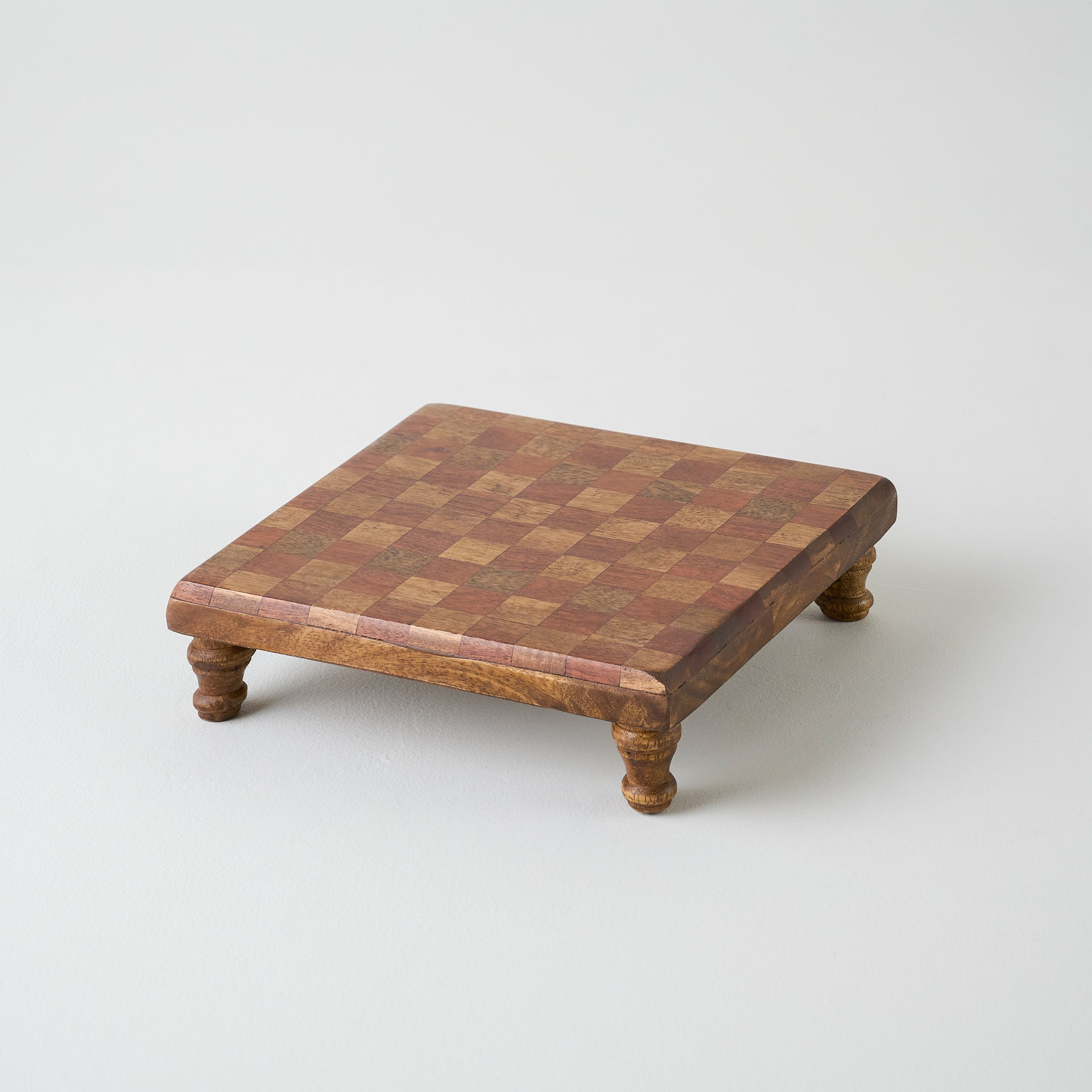 Checkered Wood Riser - Small