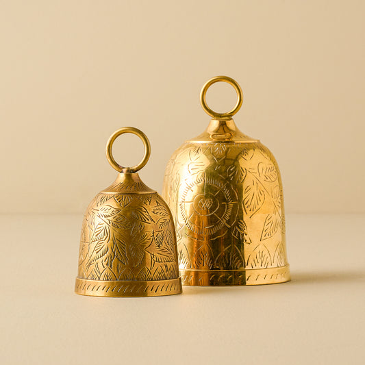 Gigi Etched Brass Bell in small and large sizes