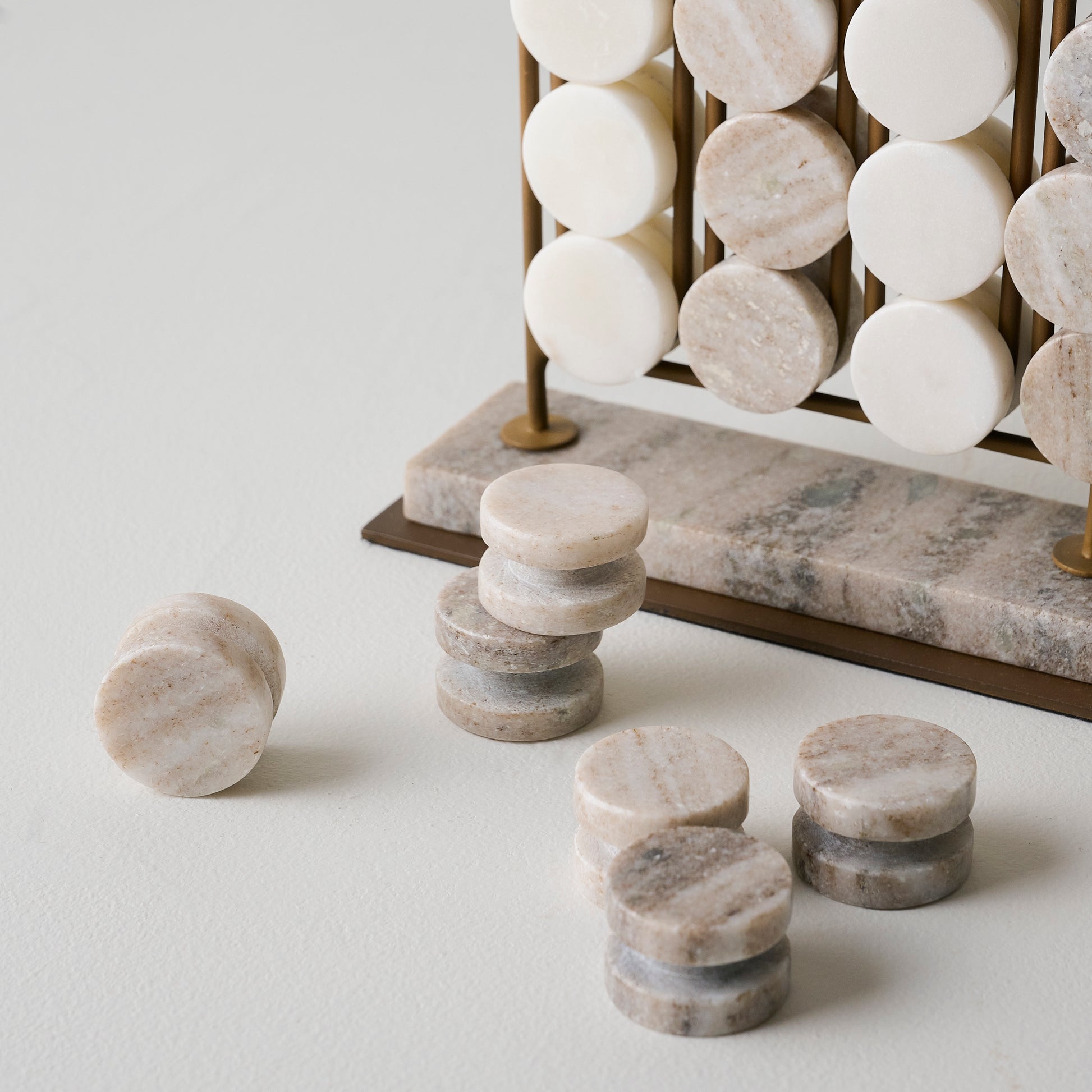 Marble Four In a Row Decorative Game up close