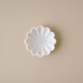  small sized white marble scalloped accent bowl