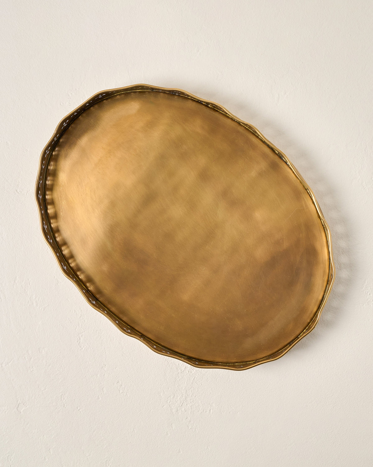 Floral Antique Brass Tray from above