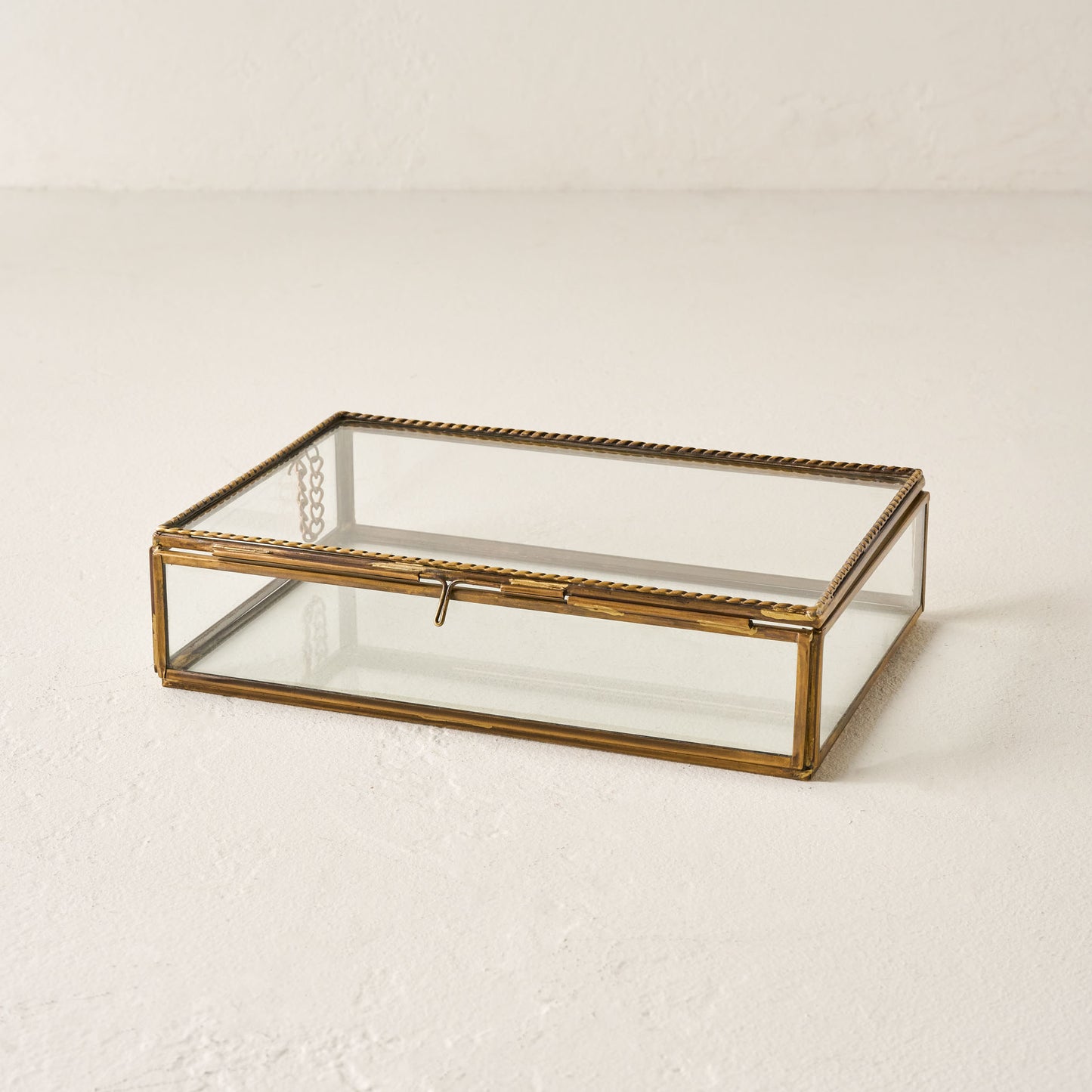 Small Rope Detail Glass Antique Box