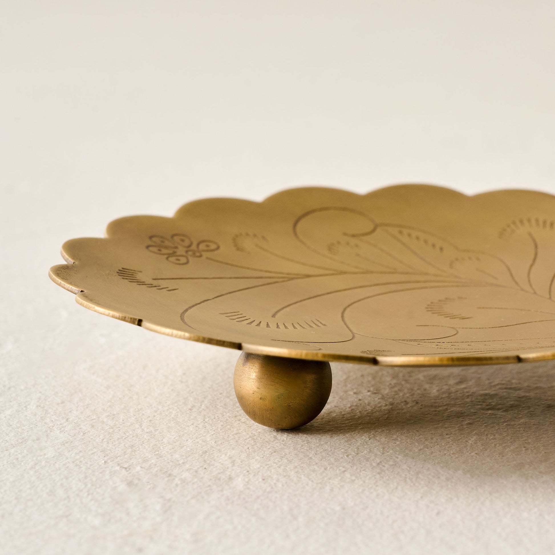 Etched Brass Footed Tray – Magnolia
