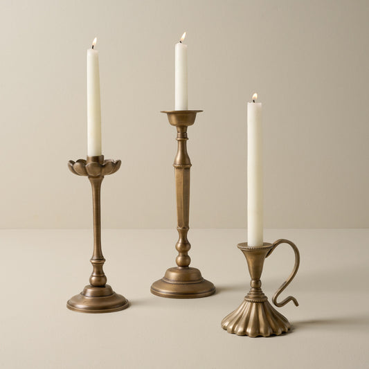 Anna Antique Brass Taper Holder