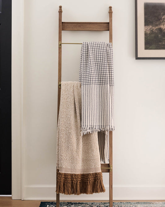 Brass and Wood Library Ladder
