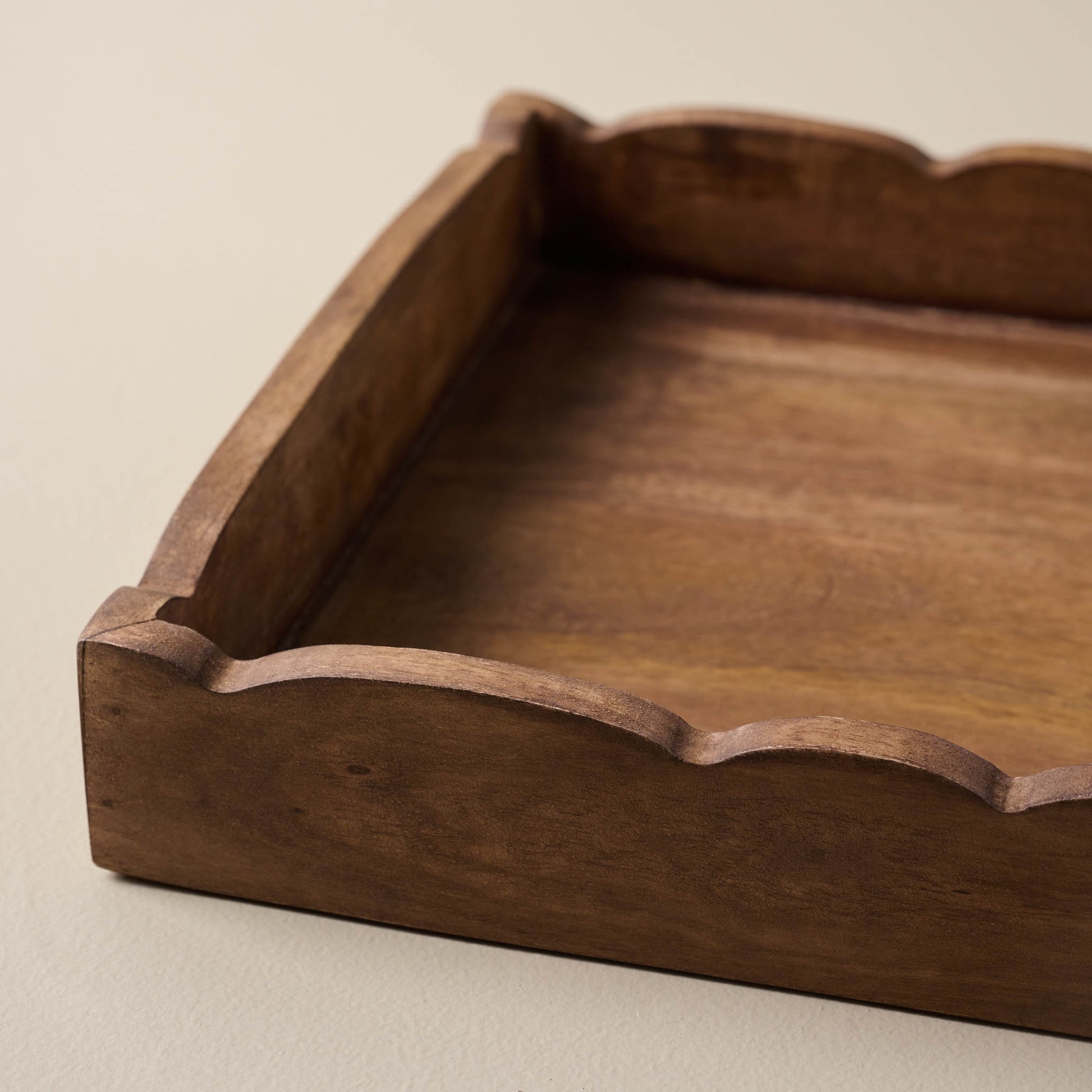 Wooden Serving Dinner Trays Target Scalloped Antiqued Wood Tray