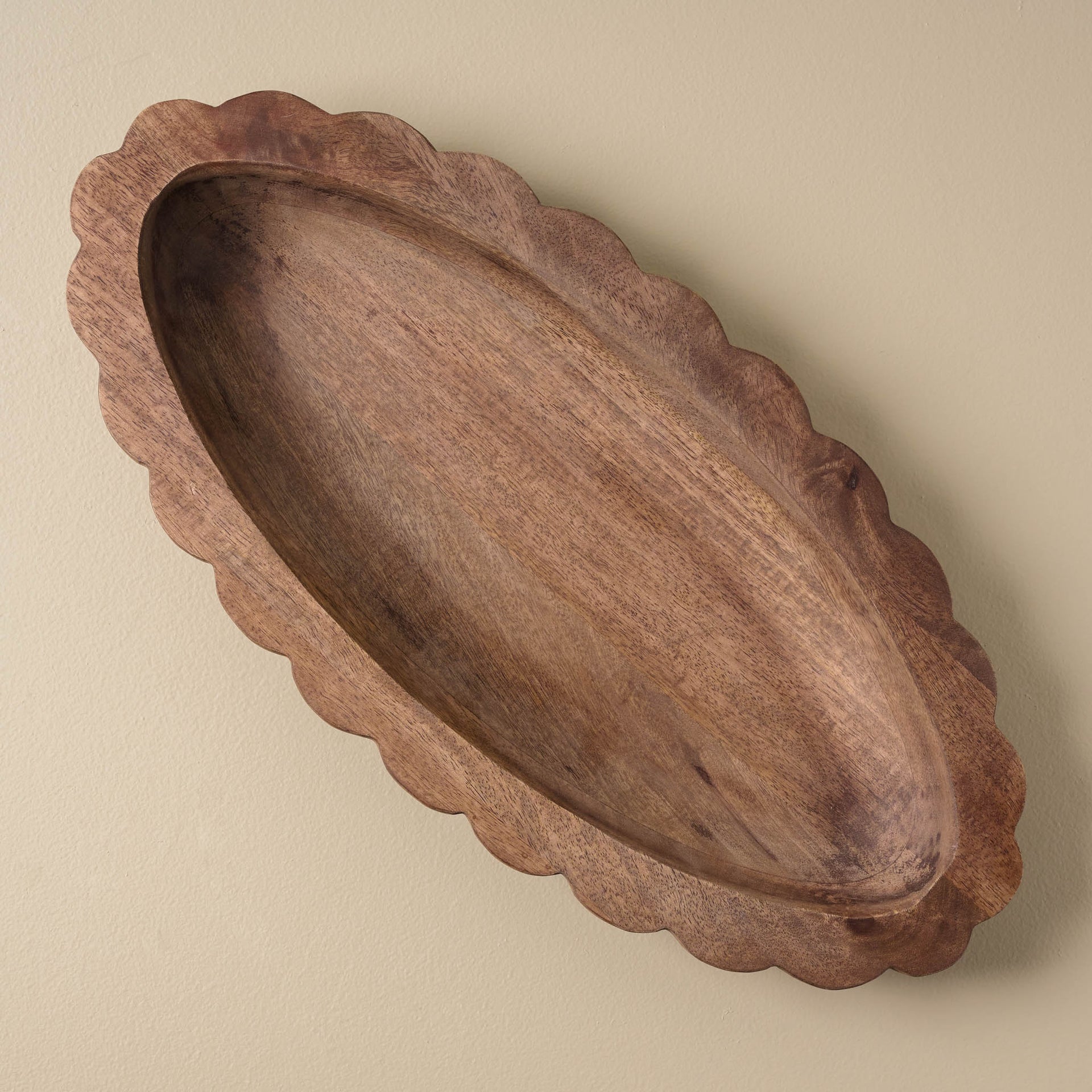 Oval Antiqued Wood Tray