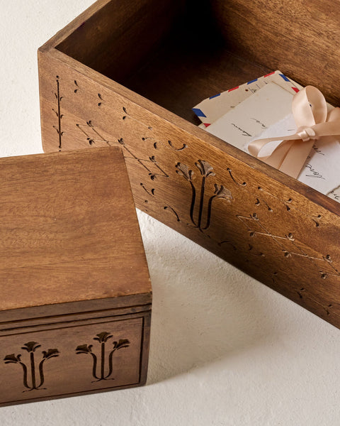 Etched Wood Keepsake Box