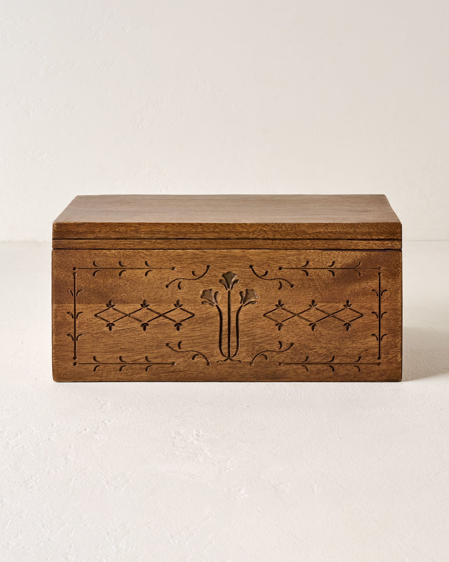Large Etched Wood Keepsake Box