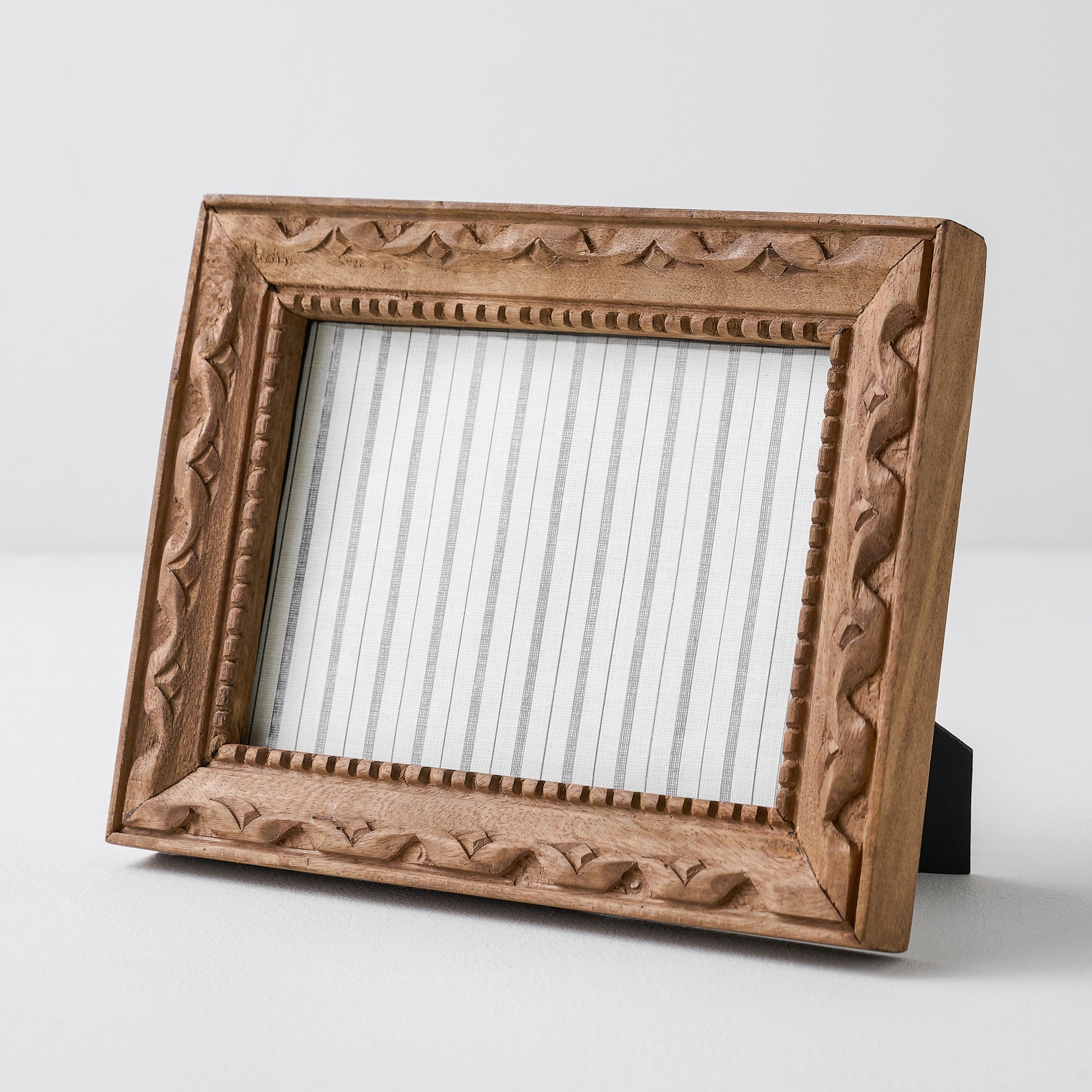Antiqued Wood Photo Frame sitting horizontally