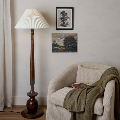 Green Remie Oversized Boucle Throw shown draped over chair