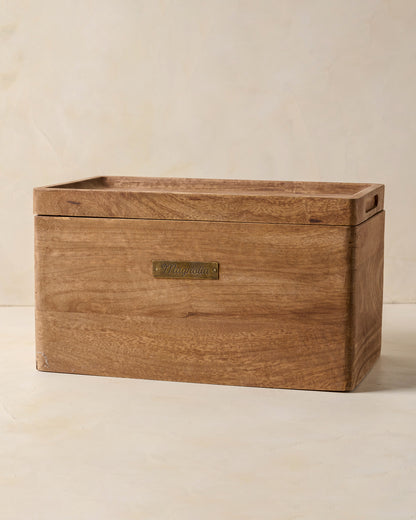 Magnolia Antiqued Wood Storage Box