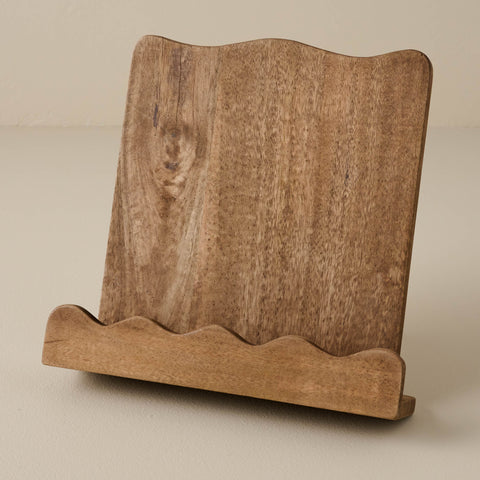Antiqued Wood Scalloped Cookbook Holder