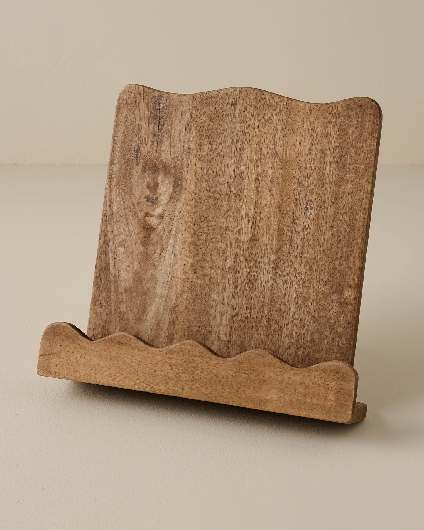 Antiqued Wood Scalloped Cookbook Holder