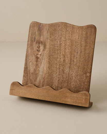 Antiqued Wood Scalloped Cookbook Holder