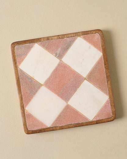Carmella Checkered Marble Trivet