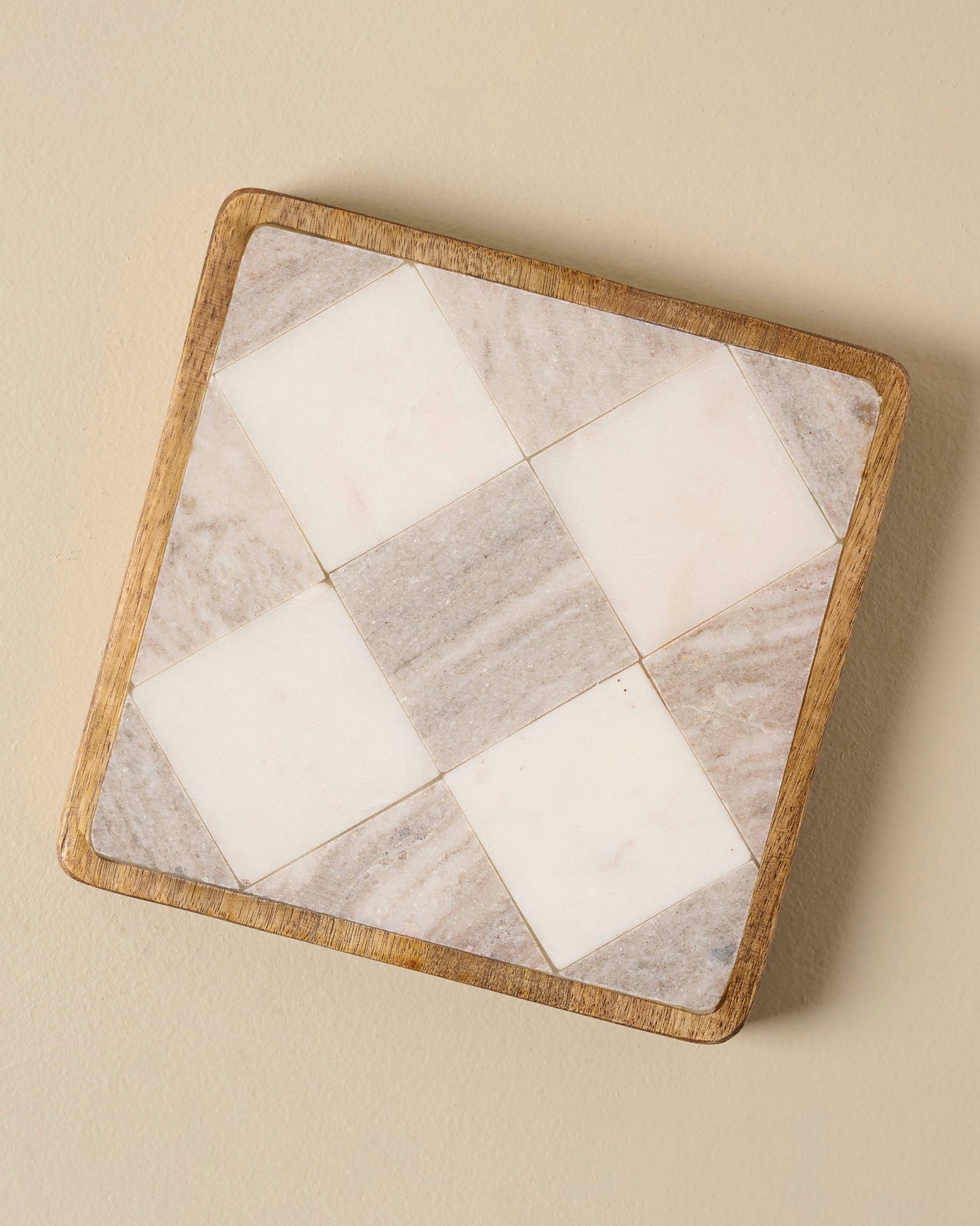 Everett Checkered Marble Trivet