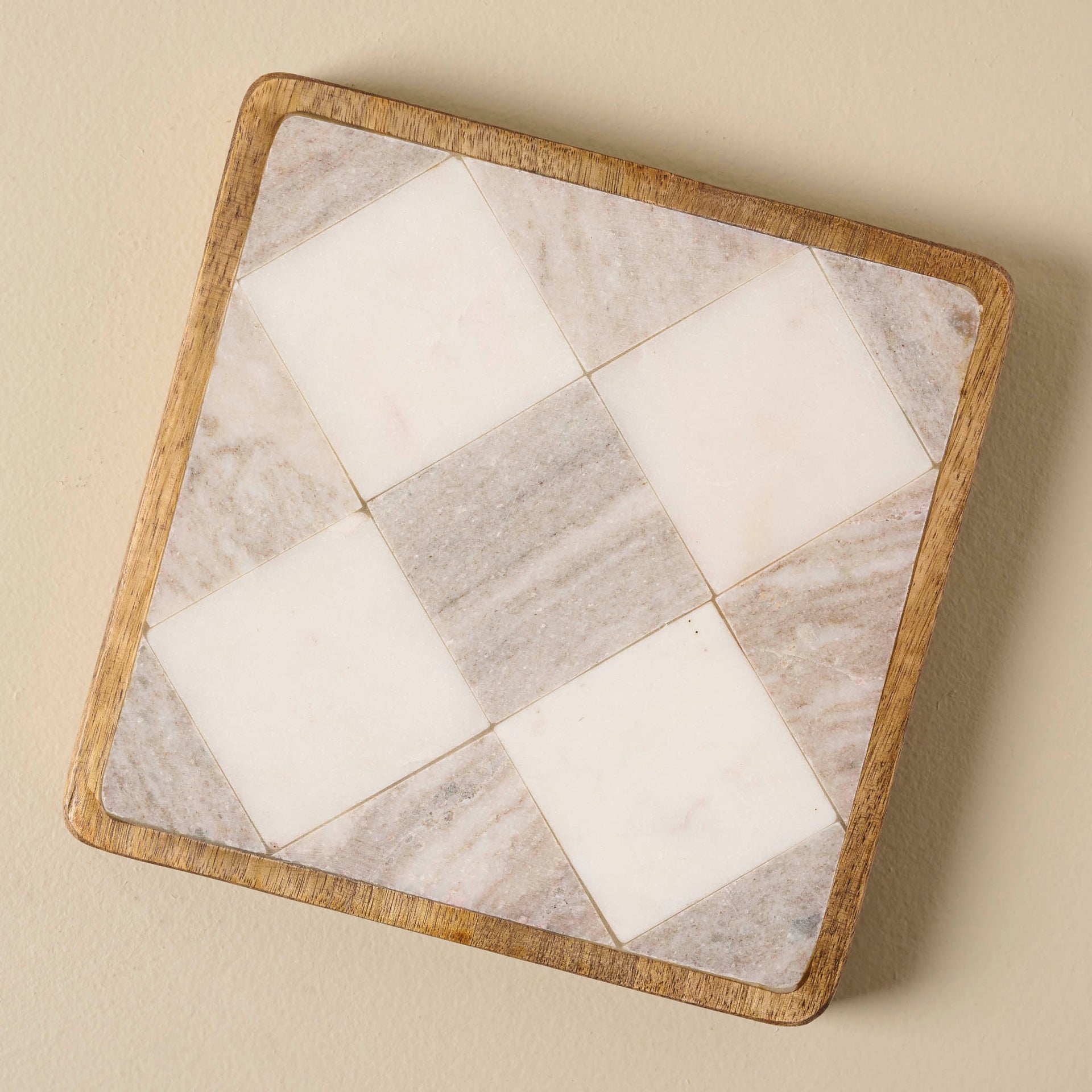 Everett Checkered Marble Trivet