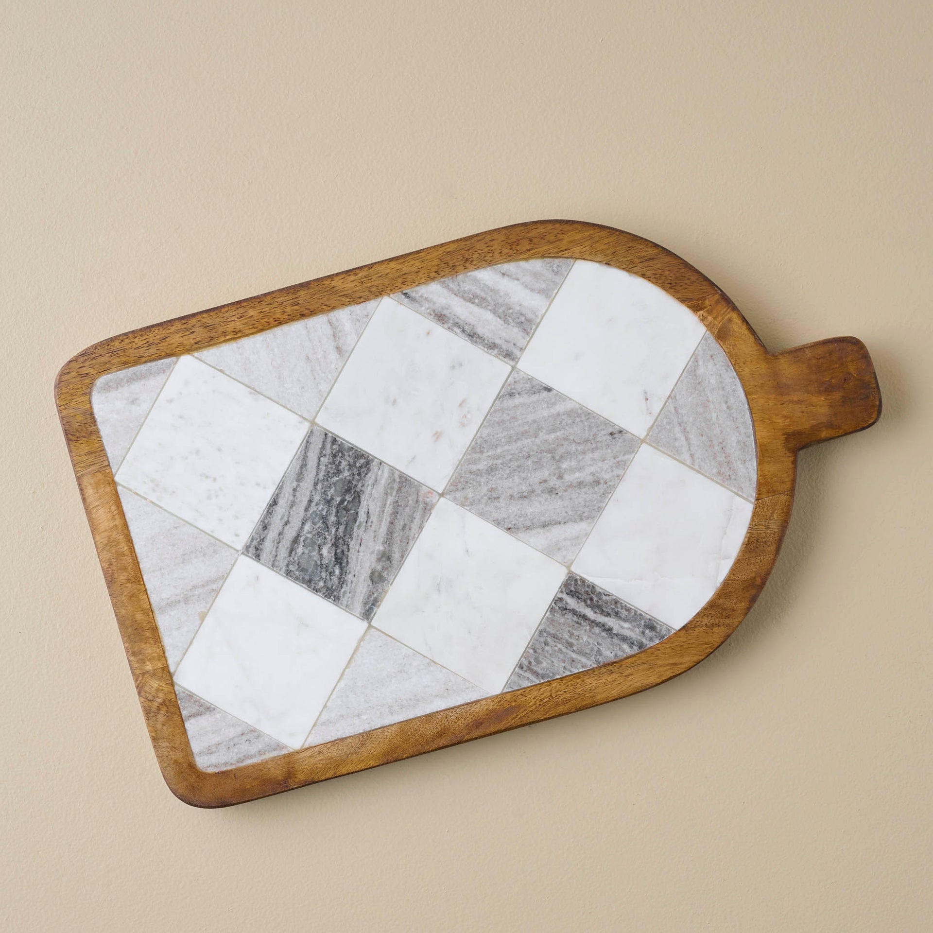 Everett Checkered Marble Serving Board