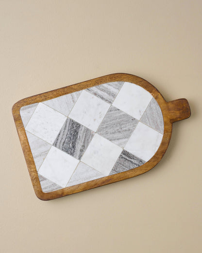 Everett Checkered Marble Serving Board