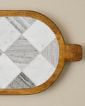 Everett Checkered Marble Serving Board close up