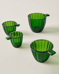 Green Glass Measuring Cup Set
