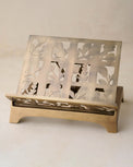 Antique Brass Shadow Floral Cookbook Stand