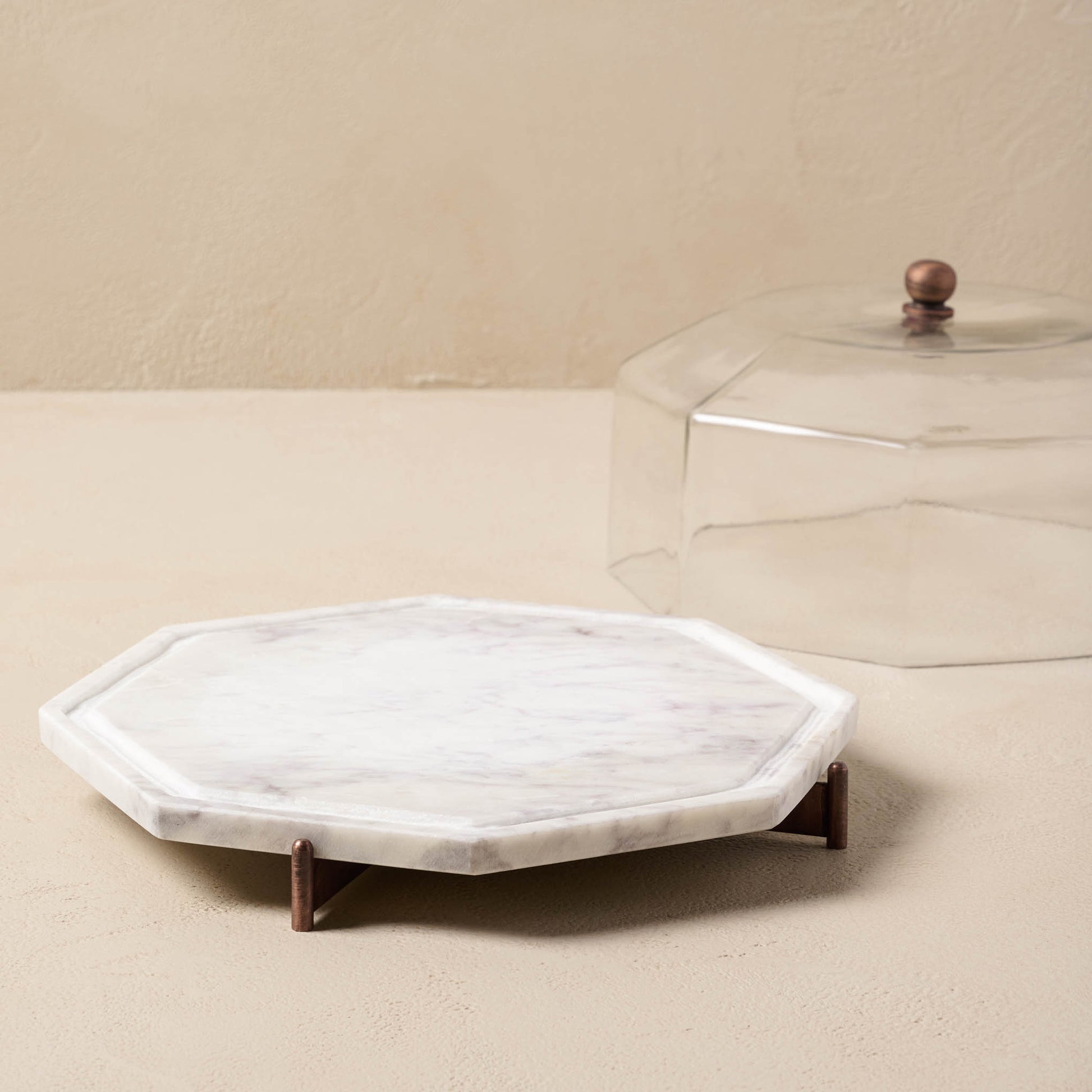 Marble and Copper Cake Stand