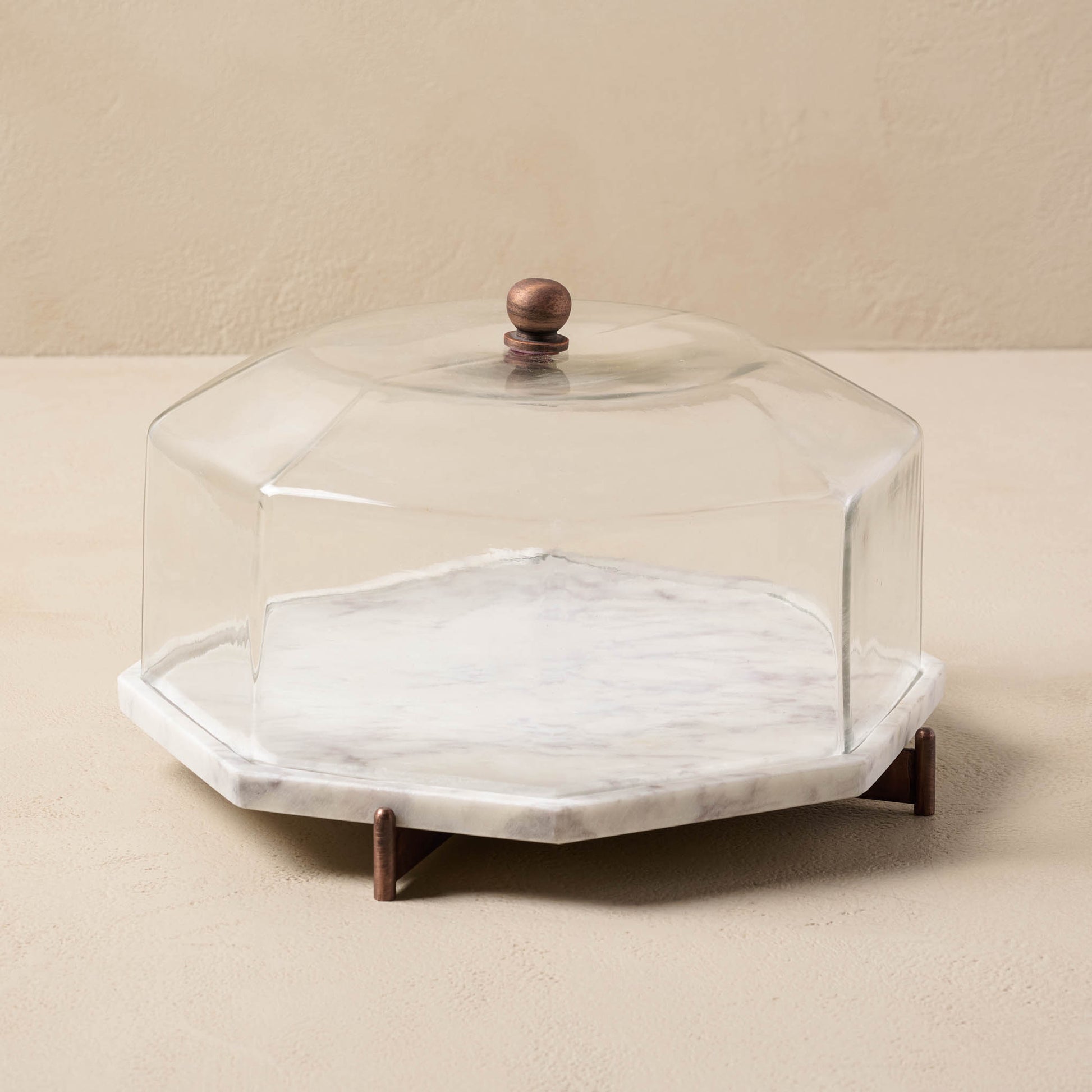 Marble and Copper Cake Stand