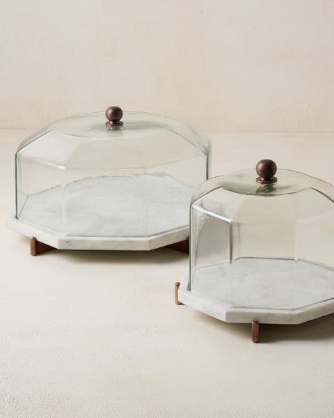 Marble and Copper Cake Stand